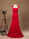 Mermaid / Trumpet Straps Formal Floor Length  Evening Dress with Ruching