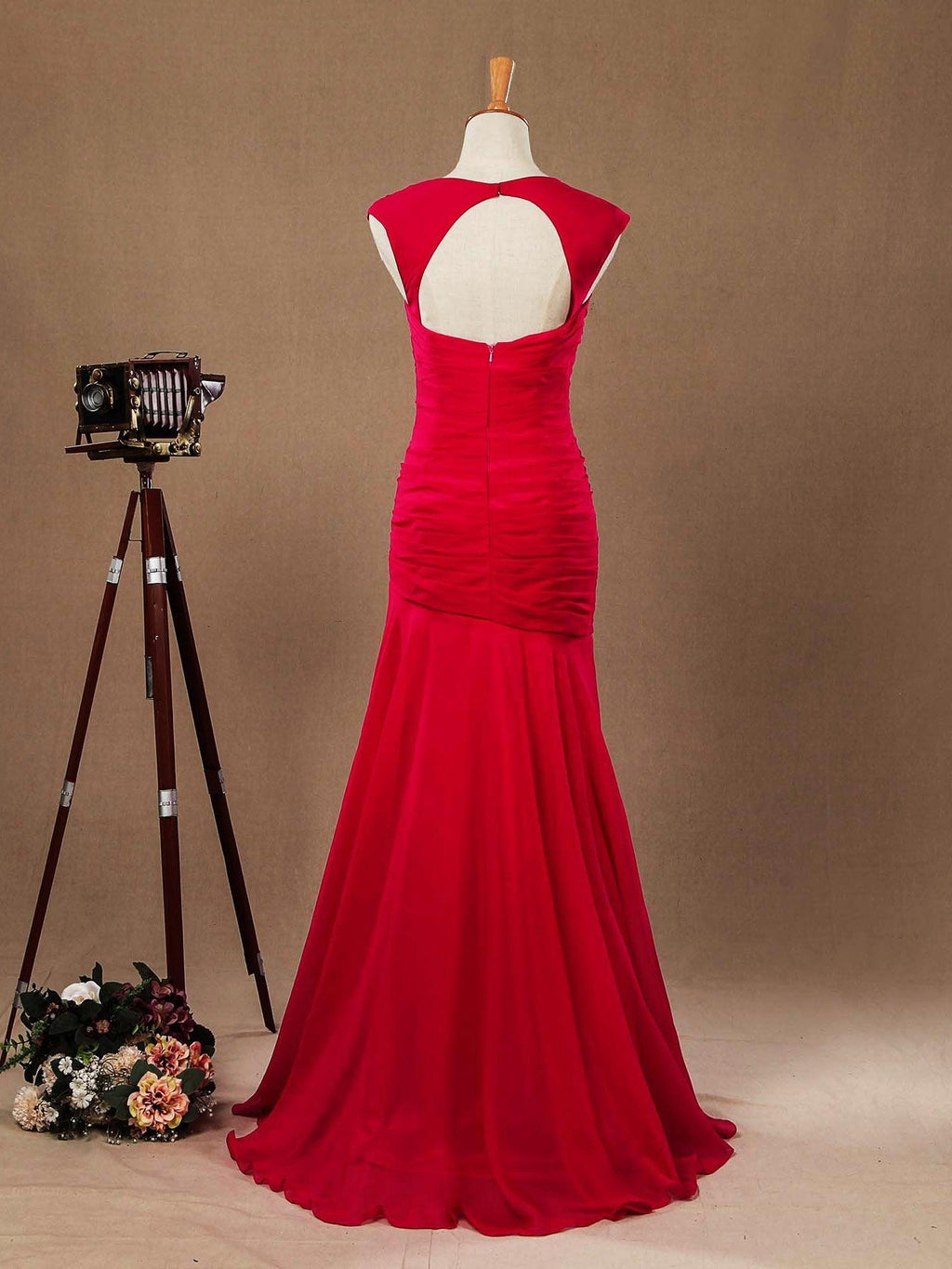 Mermaid / Trumpet Straps Formal Floor Length  Evening Dress with Ruching