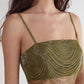 NastyGal Loop Tassel Bralet Olive - CASA